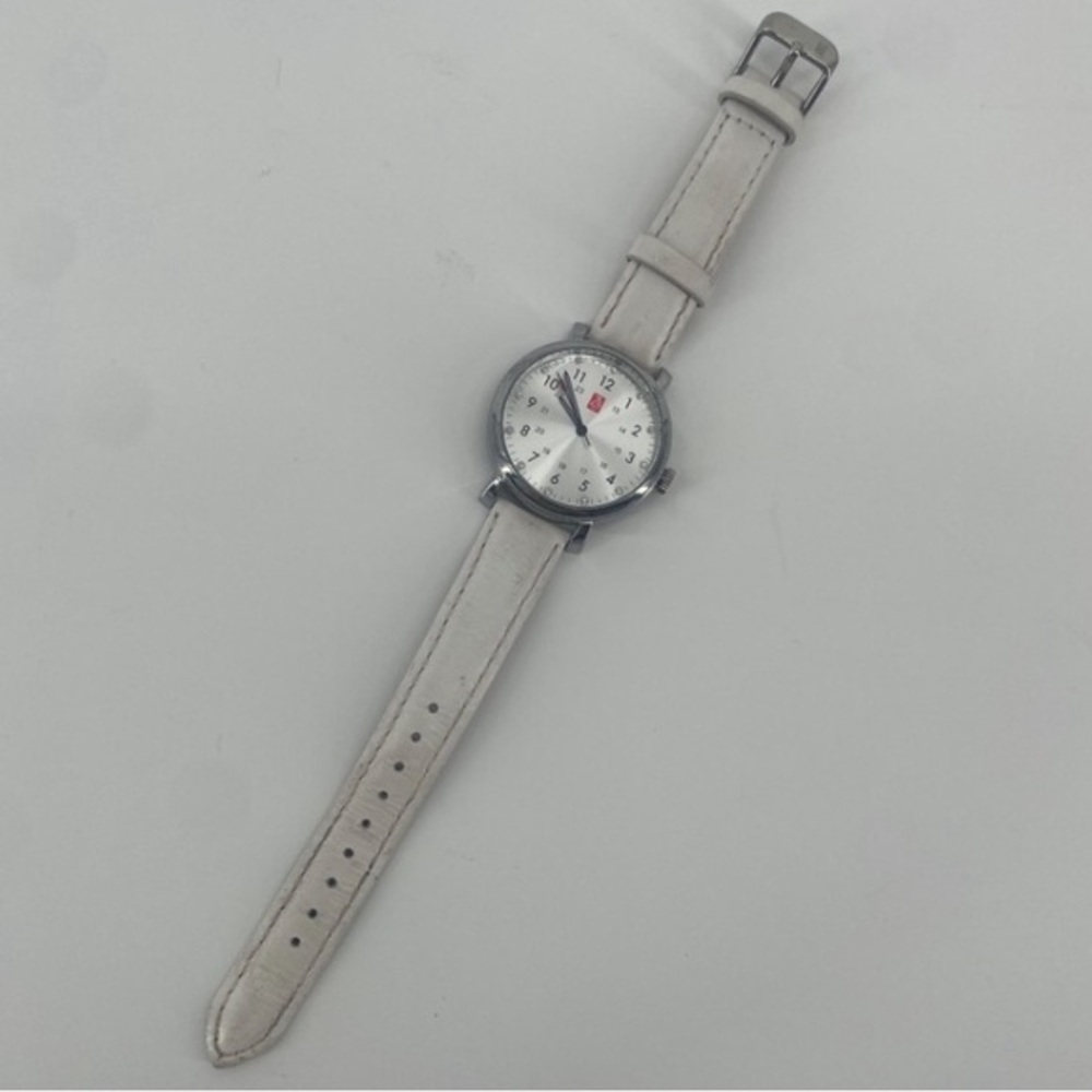 Prestige Medical | Melrose Premium Leather Watch | Silver with White Band |